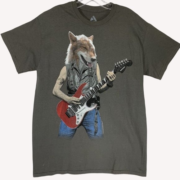 Audio Council Mens Sun Faded Grey T-shirt Size M Wolf Jam Copyright 2015 Rare - Picture 3 of 4